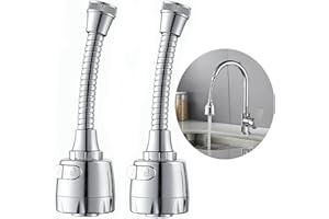 ASHUXXN 2 Pcs Adaptateur de Robinet Rotatif à 360°Economie D'Eau Embout De Filtre Robinet Buse Filtre Adaptateur Réglable Douche Tête Filtre Pulvérisateur Tête de Robinet de Cuisine à économie d'eau Extension