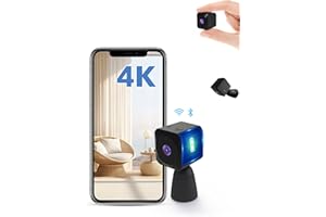 AOBOCAM Camera Espion,WiFi（2.4GHz） 4K HD Mini Caméra de Surveillance Interieur/Extérieur sans Fil avec Enregistrement Distance Discrete Mini Détection Mouvement/Vision Nocturne/Longue Batteries (FRQ18)