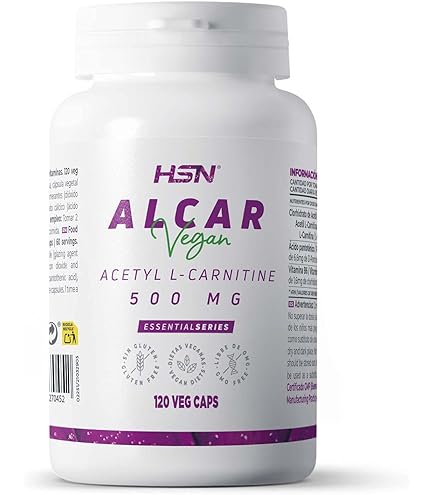 HSN L-Carnitina L-Tartrato 3000 mg por Dosis Diaria | 120 Cápsulas  Vegetales Sin Aditivos estéticos - Pura Carnitina 100% enantiómero Levo- (L-)  de Máxima Absorción