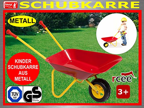 Kinderschubkarre aus Metall mit TÜV/GS, Belastbarkeit bis 35 kg, Maße: 73 cm, Metallschubkarre, Schubkarre, Handwagen