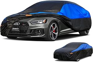 GUNHYI Car Cover Waterproof Breathable Large, Full Car Cover Rain Dust Sun UV Protection Universal fit Audi A5/A4, BMW 4 Series, Ford Mondeo, Jaguar XE, Tesla Model 3 etc. Fit Saloon (470 To 490cm)