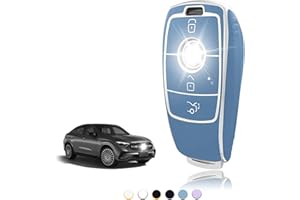 TOOMUME Funda Llave TPU, Carcasa Llave Apto para Mercedes Benz A/B/C/E/G/S Clase GLA GLB GLC GLE GLK GLS CLA CLE CLS AMG E200 E300 W177 W205 W213 S63 X167, Cubierta Llaves Coche Mando - Smart Key