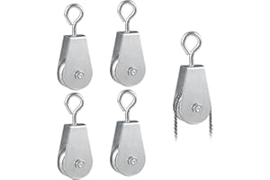 TONGBOKE 4 Stück Umlenkrolle Stahlseil Mit Kugellager, Umlenkrollen Seilrolle für 1-8 mm Seile, U-Typ Fitness Seilrolle Umlenkrolle, Tragkraft 1000 kg