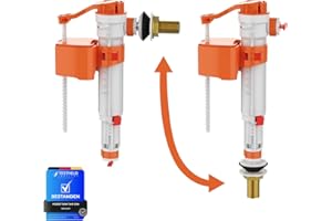 Ibergrif M20521 Toilet Cistern Bottom Side Fill Valve Adjustable Telescopic Urinal Flush Valves Parts M13-17 (3/8") Plastic & Brass Multi Color