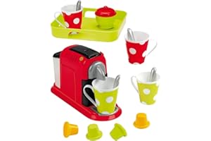Jouets Ecoiffier – 2614 - Set Expresso : machine à café pour enfants + accessoires – 16 pièces – Dès 18 mois – Fabriqué en France