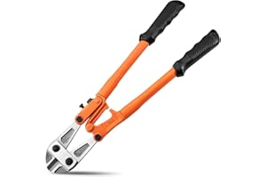 Meccion 14" Bolzenschneider zum Schneiden von Zaun, Stahldraht, Kette, Metallstangen, Schrauben, Schlössern, Nieten und kleinem Vorhängeschloss, mit gummierten, rutschfesten Griffen, 35 cm