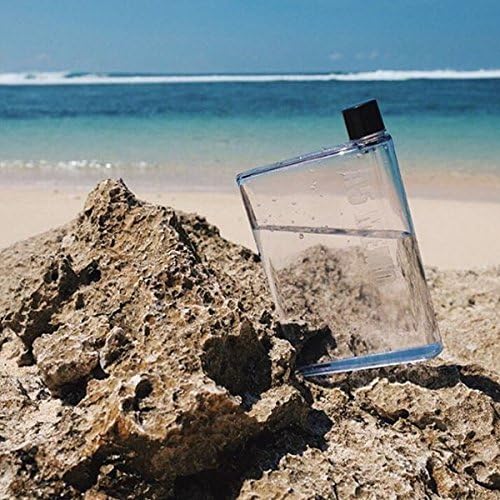 HzDirect A5 Memo Paper Bottle Flat Portable Notebook Water Bottle BPA Free for School Activity Outdoor Sports (Transparent)