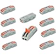 Dongge Conductor Compact Connectors Lever Wire Nut Wire Connectors for 2 Circuit Inline Splices 28-12 AWG SPL-2 6PCS