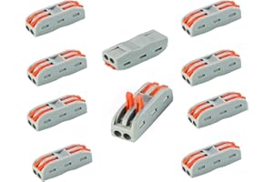 Dongge Conductor Compact Connectors Lever Wire Nut Wire Connectors for 2 Circuit Inline Splices 28-12 AWG SPL-2 6PCS