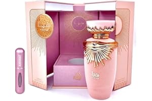 RESAES RESISTANT AND AESTHETIC Perfume Haya 100ML, Perfume Árabe para Mujer de Larga Duración, Eau de Parfum, Incluye Atomizador Recargable 5ML, Fragancia Floral y Dulce con Notas de Champán, Gardenia y Praliné (Haya)