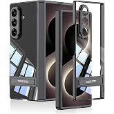 Aksesuarcim Samsung Galaxy Z Fold 8 Ultra ile Uyumlu Kılıfı Şeffaf Stand Olabilen Kamera Lens Korumalı İnce Kapak Leg Siyah