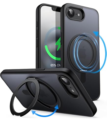 Molzar Custodia Per IPhone 16 Con Fibra Di Carbonio E Piastra Metallica – Supporto Magnetico, Ricarica Wireless, Bordi TPU, Nero - 2
