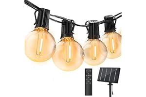 Bomcosy Guirlande Lumineuse Exterieur Solaire, G40 Guirlande Lumineuse Solaire avec Télécommande, 30M/50+2 LED, Étanche IP65, 4 Modes Guirlande Lumineuse pour Jardin Terrasse Noël Mariages Fêtes