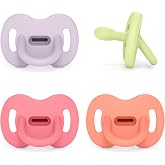 Suavinex, Pack of 4 All Silicone Pacifiers, for Babies 0/6 Months and Newborns, with Physiological Teat SX Pro, Super Soft an