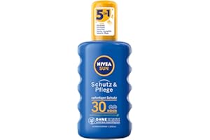 BEIERSDORF NIVEA SUN spray przeciwsłoneczny do ochrony i pielęgnacji LSF 30 (200 ml), krem przeciwsłoneczny w sprayu do 48 godzin, natychmiastowa ochrona przed słońcem z wysoce skutecznym systemem filtracji