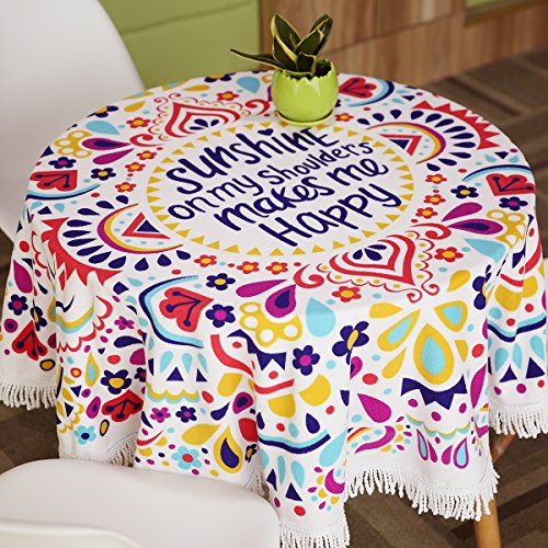 KING DO WAY 2 mm / 0,08 “ Gesäumt Baumwolle Strand Runde Mandala Sunscreen Schal Wandteppich Wickelrock Yoga-Matte Indischen Handtuch Für Outdoor Sandstrand Und Innen Dekoration - 2