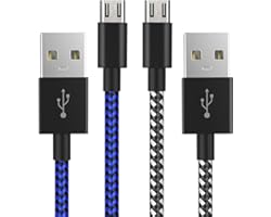 PS4 Controller Charger Cable 3M, 2 Pack Nylon Braided Long Micro USB Charging Cable Sync Charger Lead, Compatible for Sony Pl