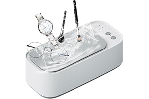 JSSHXBH Ultraschallreiniger 45KHz Schmuck Reiniger Maschine,Tragbarer Schallreiniger mit One-Touch-Operation, Ultraschallreiniger für Augengläser,Ring,Ohrring,Zahnersatz,Klinge Rasierer…