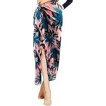 Jupe De Bain Femme Jupe Sarong Plage Femme Imprimé Cocotier - Mousseline Soie - Enveloppé Bikini Piscine Vacances Costumi Donna Mare