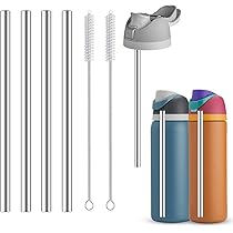 6 cannucce di ricambio in metallo compatibili con bottiglie d'acqua