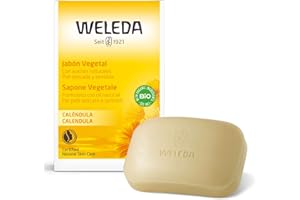 Weleda Sapone vegetale Calendula a base di oli naturali, coltivazioni bio, estratti di camomilla, dermatologicamente testato (1X100 g)