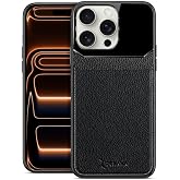 Zebana Apple iPhone 14 Pro Max ile Uyumlu Kılıf Zebana Lens Deri Kılıf Siyah