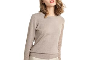BIUBIULOVE FA Cashmere Crew Neck Sweater, Cashmere Sweaters for Women, Cashmere Long Sleeve Crew Neck Soft Warm Pullover Knit Jumpers