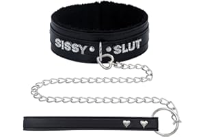 paloli Pink Choker Necklace for Women, Leather Choker Necklace, Fluffy, Punk, Lead, Gothic, Cosplay, Sexy Jewellery