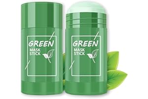 ETRSAIRL Green Tea Mask Stick for Face, 2 Pack Green Tea Deep Cleanse Mask, Blackhead Remover with Green Tea Extract, Face Moisturizing, Brightening for Men and Women, 50g