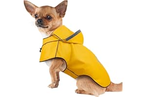 Manteaux Imperméables pour Chiens DQGHQME Impermeable Chien, Manteau Chien Imperméable, Manteau Pluie Chien avec Capuchon et Réfléchissantes, Poncho pour Chien de Pluie pour Chiens Petite Moyenne (S)