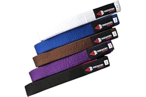 URBANSBEE Ceinture de Taekwondo Professionnelle - BJJ Premium Judo Karaté Double Wrap Kickboxing Arts Martiaux Coton Ceinture de Sport Yellow,Green,Red,Orange