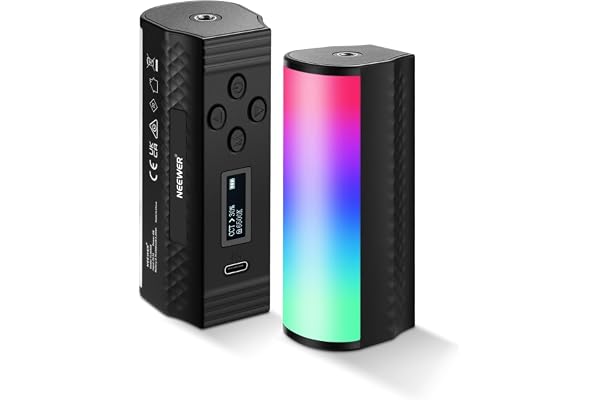 NEEWER Bâton Lumineuse magnétique Portables, Mini bâton LED RVB 360° avec Batterie Rechargeable 2500mAh, 2500-8500K Dimmable Camera Tube Light pour Photographie TikTok Youtube Vlog, TL96RGB, 2 Packs