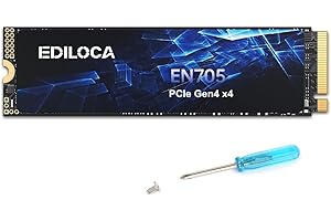 Ediloca EN705 SSD 2 to PCIe Gen4, NVMe M.2 2280, jusqu'à 4800 Mo/s, Disque SSD Interne, Cache SLC Dynamique, Compatible avec PS5, Ordinateurs Portables et PC de Bureau
