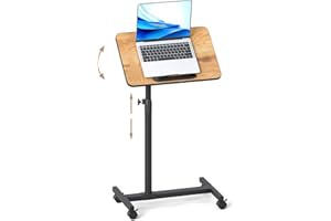 COSTWAY Stolik do łóżka na kółkach z regulacją wysokości, stół do pielęgnacji z możliwością pochylenia i obracania o 360° blatem, stolik pod laptopa, stolik dla pacjentów, stolik pomocniczy do łóżka