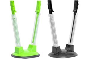 MAXQUU Lot de 2 porte-sacs alimentaires en plastique pliables et rétractables - Support de sac de rangement pratique - Support de sac frais à suspendre - Porte-sacs à clip