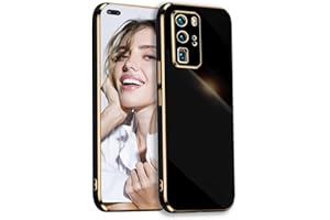 POUHYE Funda para Huawei P40 Pro Carcasa Silicona, Protección Cámara Ultra Fina Galvanizado Suave TPU Bumper Resistente Antigolpes Móvil Case para Huawei P40 Pro Negro