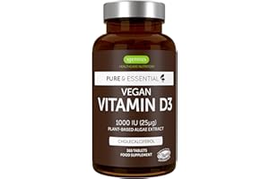 IGENNUS HEALTHCARE NUTRITION Igennus Pure & Essential, Vitamina D3 Vegana Suministro para 1 año, 1000 UI, Algas Naturales de Origen Vegetal, Comprimidos pequeños para Niños y Adultos