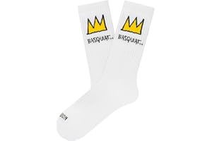 Jimmy Lion Calcetines con estampados de Basquiat, fabricados en algodón peinado de primera calidad. Talla 36-40 | 41-46 en media caña. ¡Camina con estilo!