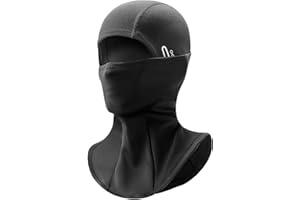 SLEEKEE 1 maschera invernale calda per il viso, fodera antivento per casco, passamontagna, maschera da sci in velluto, copertura elastica per equitazione, adatta per sport all'aria aperta (nero), Nero