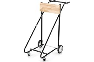 COSTWAY utombordsstativ på hjul, robust motortransportvagn metall med 150 kg lastkapacitet, utombordsmotor stativ