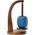 Magnetic Yarn Holder For Knitting & Crocheting - Wooden Spool Rack With Phone Stand