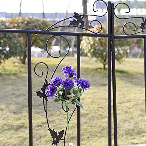 Rosenbogen Rankgitter Pergola Rankhilfe Torbogen Rosenhilfe Metall Tor Säule Gartentür Spalier Garten Standhöhe ca.214cm - 7