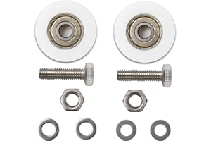 NGUIT Greenhouse Sliding 30mm Door Wheels Universal Replacement Greenhouse Door Roller Kit Accessories for Garden Glass Home Hotel Shower Door Includes 2 Wheels 2 M6*22 Screws 4 Spacers