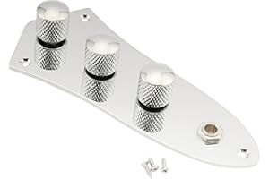 Musiclily Précâblée Plaque Contrôle Jazz Bass pour Fender J Bass, Chrome