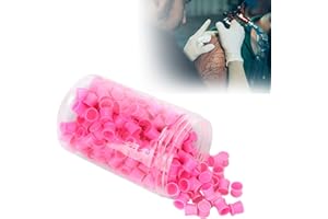 DIOCHE 300 Szt. Kubek z Tuszem do Tatuażu, Kubki z Pigmentem Jednorazowy Silikonowy Kubek z Pigmentem do Tatuażu Brwi Eyeliner Lip Color Pigment Cup Tattoo Ink Caps Cups Materiały do ​​tatuażu dla Tuszu do T