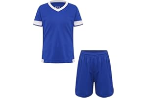 Oyolan Enfant Garçon Ensemble Maillot et Short Survêtement Sport Football Basketball Eté Survêtement Tenue 7-14 Ans