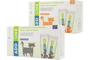 Dechra Multipack Add One Lachs & Leber | 30 x 10 g Lachs & 30 x 10 g Leber | Ergänzungsfuttermittel für Katzen | frische Portion cremiger Sauce
