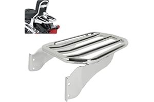 XMT-Motor Motorrad Gepäckträger Rückseite Kompatibel mit Harley Softail Fat Boy 2007-2017 Softail Custom 2007-2010 Night Train 2006-2009 (Chrom)