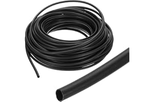 sourcing map 3.2mm Heat Shrink Tubing Waterproof, 3:1 Dual Wall Marine Adhesive Lined Industrial Heat Shrink Tube Wiring Wrap 65ft 1/8 Inch, Black-20m