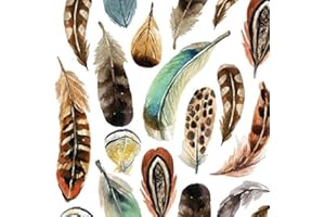 Crafty Things 4 x Paper Napkins - Aquarell Feathers - Ideal for Decoupage/Napkin Art